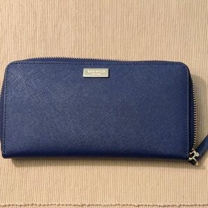 Kate Spade Blue Saffiano Leather Wallet